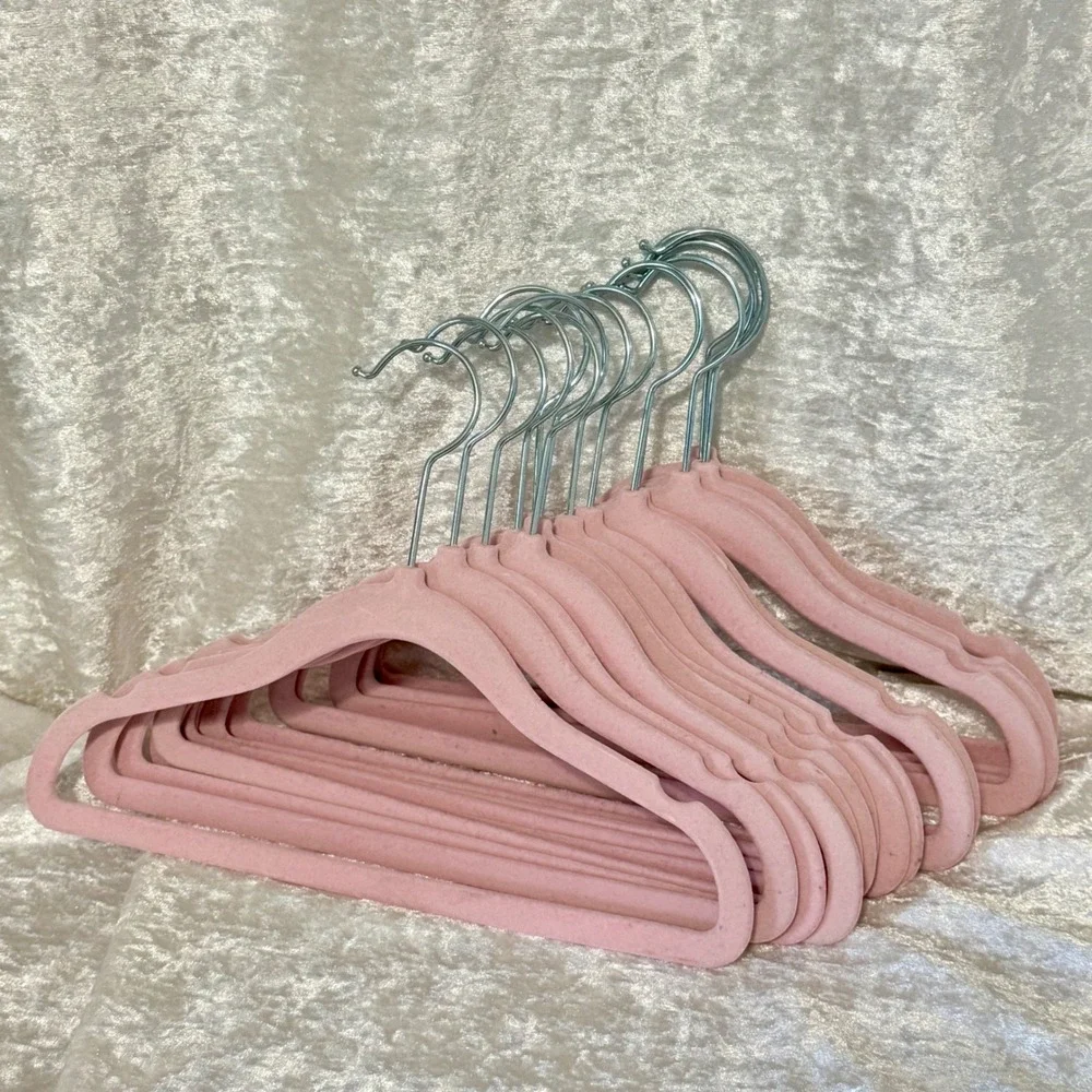 15 Pack Kids Velvet Hangers Non Slip Slim Space Saving‎ Pink